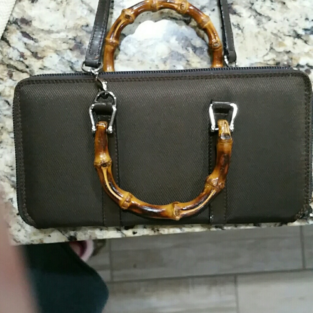 Vintage Gucci clutch / with bent bamboo handles. - Picture 7 of 7